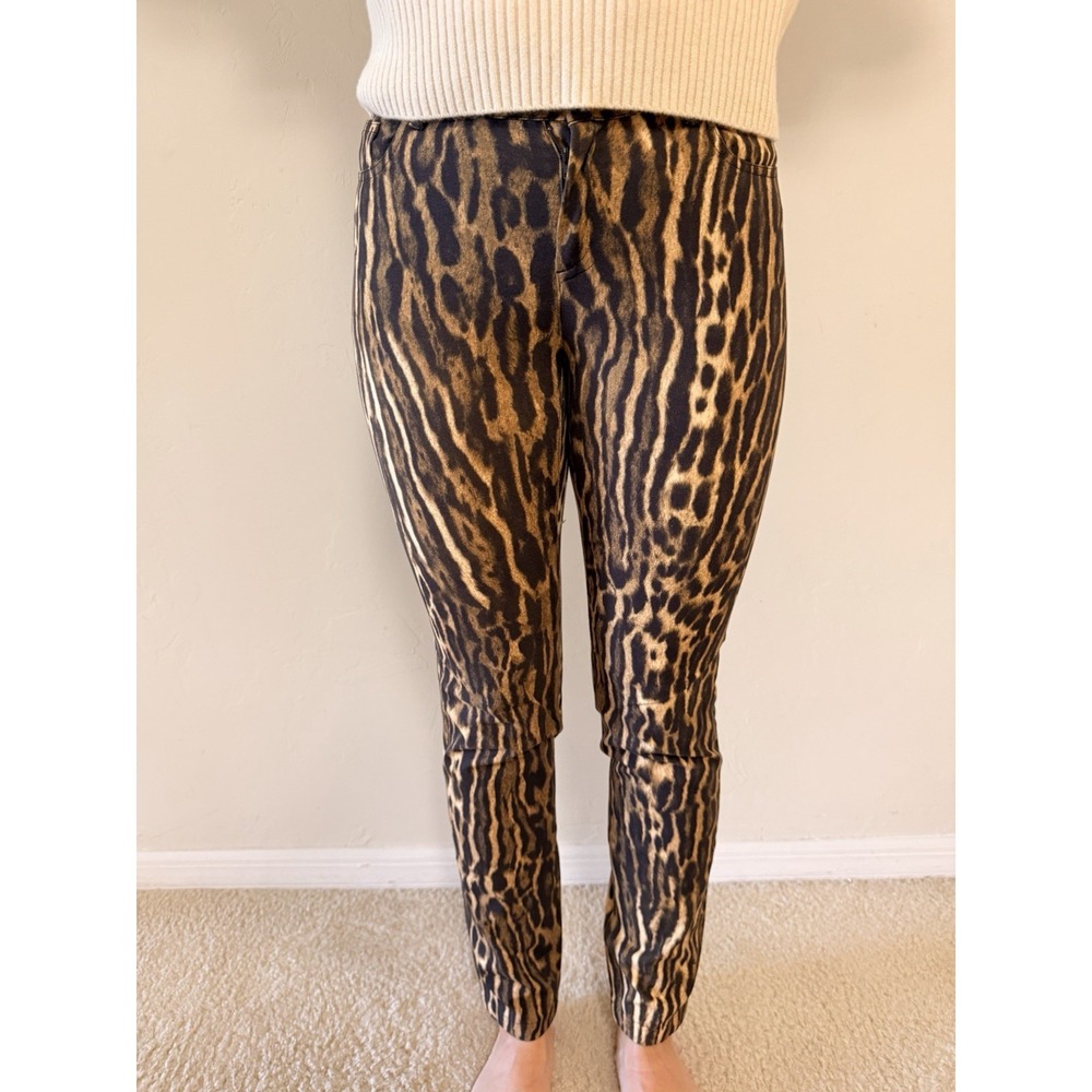 Ralph Lauren Golf Animal Print Slim Fit Straight‎ Leg Pants Brown Black  size 0